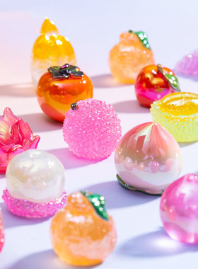 微景观创意夜光电镀水果荔枝萌粒盲袋 DIY装饰品配件迷你小摆件