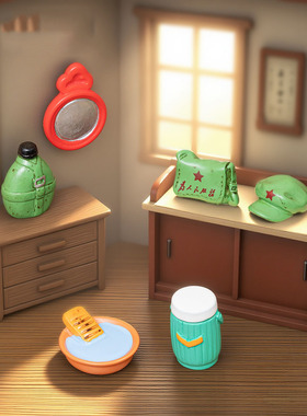 微景观简约复古怀旧保温壶老闹钟生活用品娃屋 DIY装饰品迷你摆件