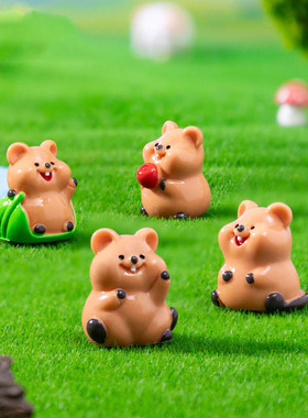 微景观简约可爱呆萌矮袋鼠宝宝萌粒园艺造景DY装饰品迷你树脂摆件