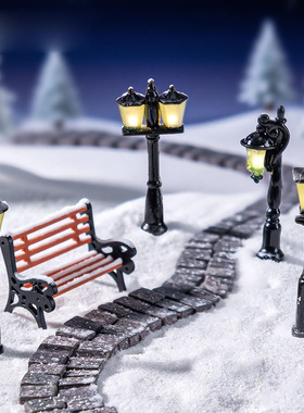 微景观创意公园柱灯路灯系列生态瓶 DIY装饰品迷你桌面树脂小摆件