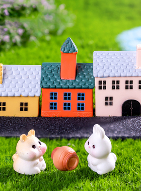 微景观创意仿真欧式建筑别墅小房子造景 DIY装饰品微缩场景小摆件