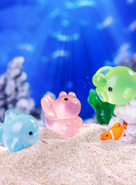 微景观创意树脂工艺品鲨鱼夜光海洋小生物微生态瓶 DIY装饰品摆件