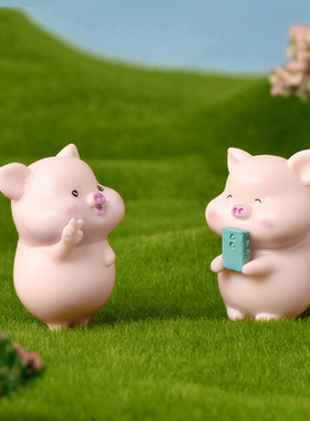 可爱风卡通动物小猪塑料工艺品