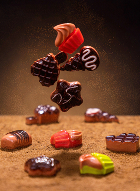 微景观仿真食玩巧克力面包 DIY手工材料奶油胶饰品手机壳发绳配件