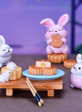 中秋节月饼可爱风厨师树脂工艺品