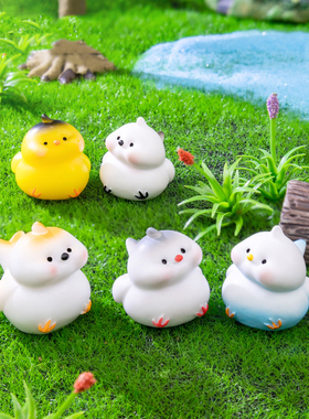 微景观树脂小摆件可爱彩色小肥鸟园艺DIY造景饰品桌面车载小摆件