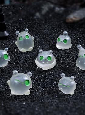 跨境外贸微景观树脂工艺品迷你搞怪夜光外星人 DIY装饰品迷你摆件