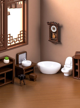 微景观创意木质家具衣柜沙发娃娃屋 DIY装饰品迷你桌面树脂小摆件