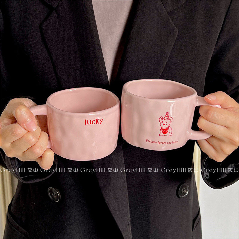 复古ins陶瓷情侣送礼马克杯高级家用创意咖啡杯小狗韩风礼品水杯,淘宝优惠券,粉丝福利购,淘宝优惠卷