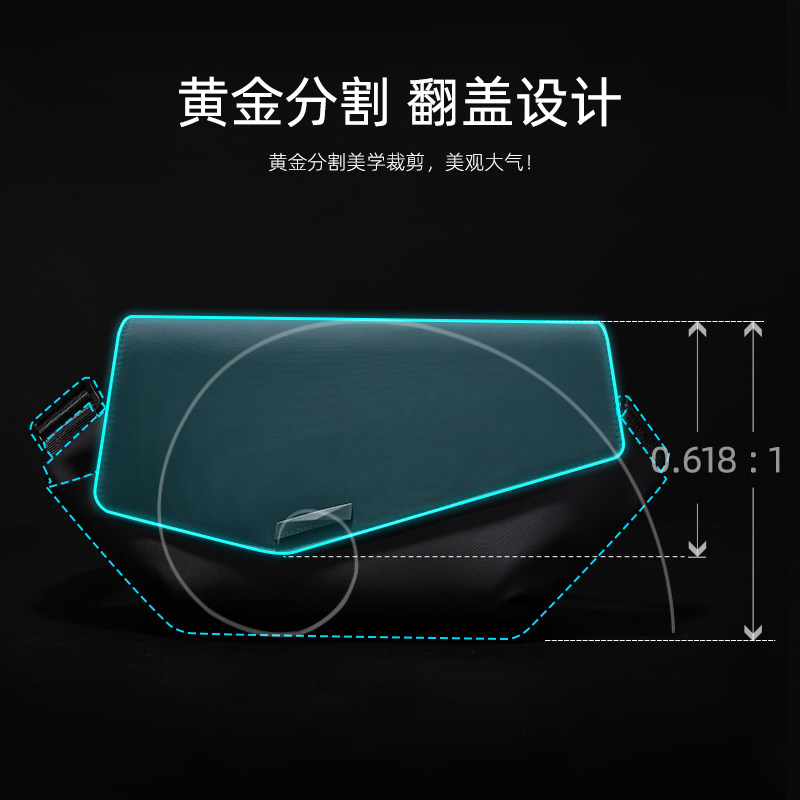 男士单肩潮牌休闲大容量胸包斜挎包 hk箱包男士包袋