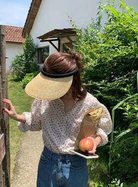 鸭舌帽出游法式春夏空顶遮阳草帽