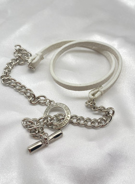 合金皮质女小众品牌打标项链百搭