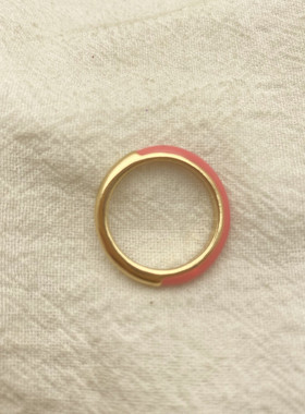 简约欧美风金色圆环女士戒指