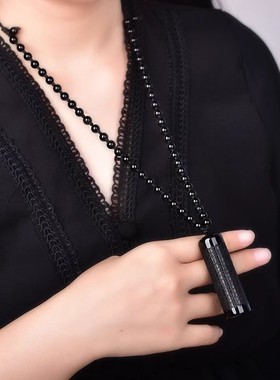 黑曜石吊坠心经大悲咒印章平安无事佛牌刻字男女