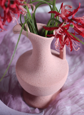 soft室间万物法式陶瓷花瓶高级感中古高颜值磨砂花器居家插花瓶