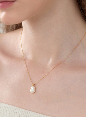 SUM汽泡·福禄·925银镀k金珍珠项链日常百搭精致原创设计款新品