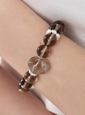 [新品]SUM汽泡·守护之石·茶水晶手串原创设计款手链节日礼物