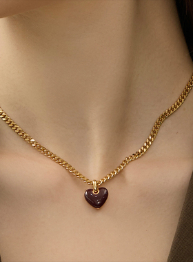 爱心滴油滴油女时尚百搭复古项链