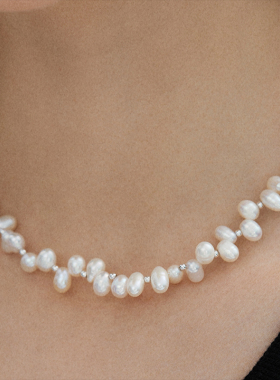 珍珠银珍珠项链女简约设计项链