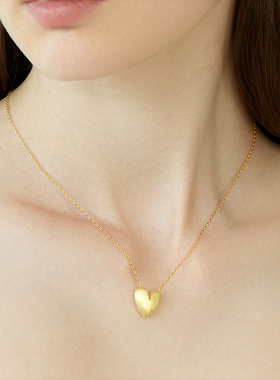 SUM拉丝爱心项链原创设计