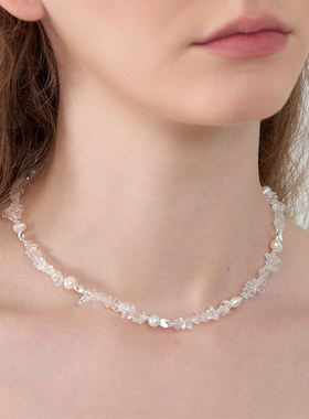 SUM汽泡·白水晶珍珠项链·拼接设计原创款不规则礼物新品