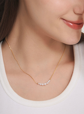 SUM汽泡·微笑珍珠项链·原创设计款天然淡水珍珠日常精致简约