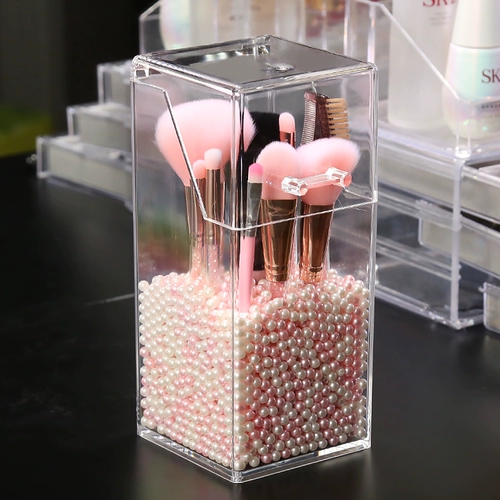 Кисть из жемчуга, пылезащитная система хранения, косметическая щетка, коробка для хранения, карандаш для бровей