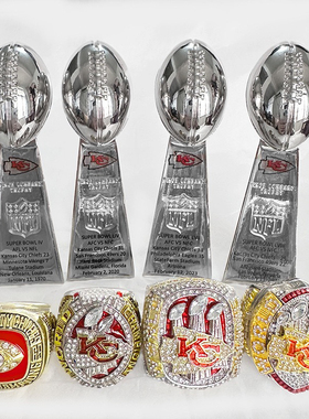 2024年堪萨斯酋长冠军戒指套装4枚 69 19 22 23带奖杯刻字套装
