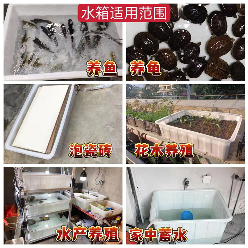 加厚牛水箱鱼塑料水箱长方形水产养殖箱卖鱼养箱牛筋盆大储水筋桶 - 图1