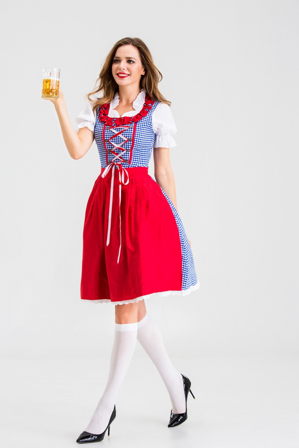 万圣节成人女德国啤酒服慕尼黑啤酒节服装巴伐利亚传统服演出服 - 图1