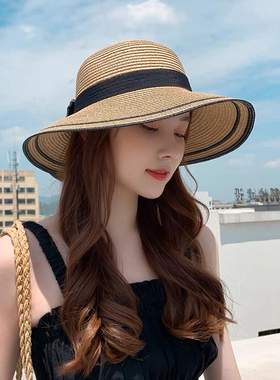 三亚度假遮阳帽女款防晒法式夏天