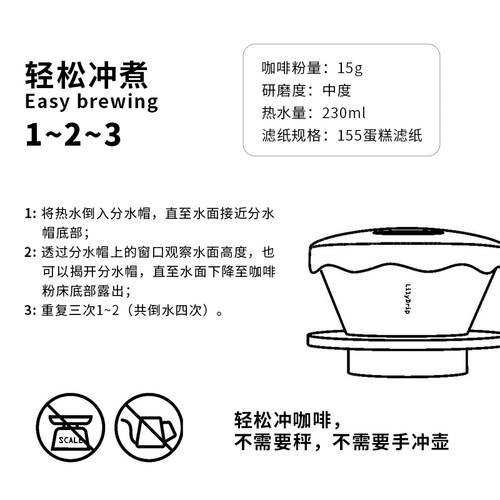 LilyDrip 百合滤杯手冲咖啡蛋糕滤杯漏斗过滤器滴漏1-2人适用155 - 图0