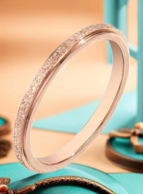 钛钢戒指不锈钢满天星戒指女批发ins风轻奢法式太钢不掉色玫瑰金