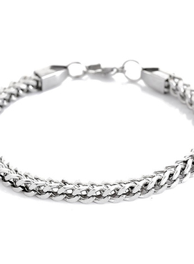 跨境爆款嘻哈不锈钢正反面男士手链简约霸气朋克高级感古巴手链潮