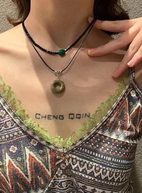 复古民族风流苏花篮吊坠项链女小众设计感国风潮锁骨链新中式项饰