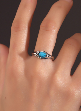 欧美复古绿松石戒指波西米亚风格个性热卖新品戒开口