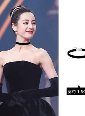 鞠婧祎同款经典黑色丝绒choker项圈锁骨链女颈饰网红高级感颈带