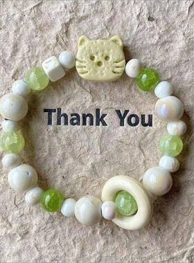 超仙蝴蝶手链ins小众银蝶手链送闺蜜好友高颜值礼物爆花琉璃串珠