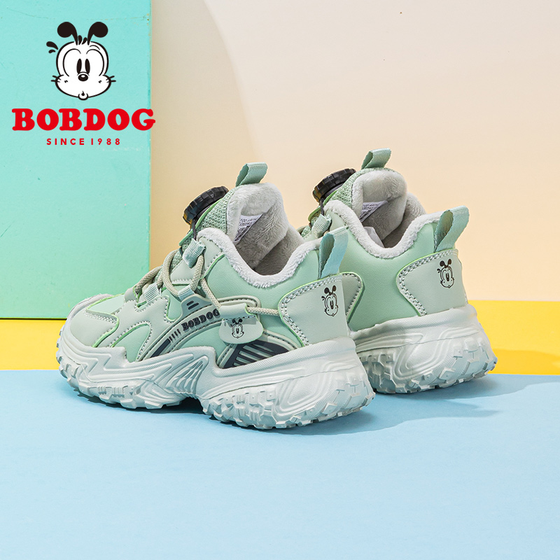 巴布豆童鞋男童鞋秋冬款2025新加绒二棉鞋儿童冬鞋男孩男宝运动鞋 - 图1