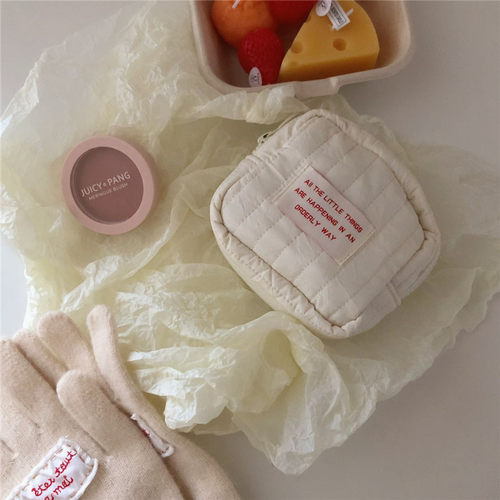 小众简约豆腐包小方包可爱口红包多功能耳机收纳包便携迷你化妆包 - 图2