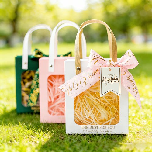 伴手礼手提礼品袋子高级感生日透明口红小号礼物包装喜糖盒空盒 - 图0