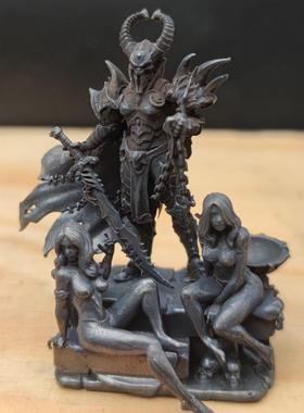 纯铜实心做旧动漫骷髅武士铁链女