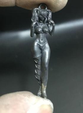 纯铜做旧原创小丑女吊坠项链个