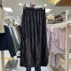 Korean glossy velvet pleated skirt