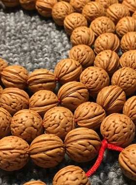 野生脑纹小桃核108颗手串近正圆佛珠大串文玩手把件手串项链车挂