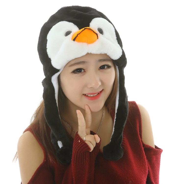 成人儿童活动亲子新年表演帽卡通毛绒动物帽子企鹅HelloKitty帽子 - 图0