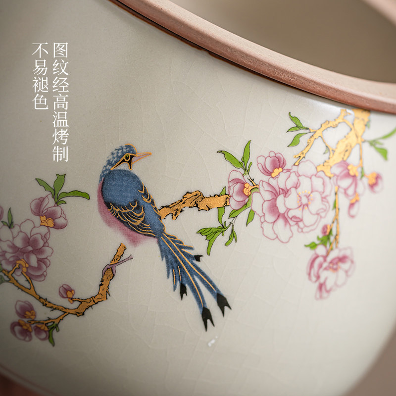 汝窑茶渣缸家用陶瓷茶洗缸茶水桶废水缸茶具配件茶道零配茶渣桶,淘宝优惠券,粉丝福利购,淘宝优惠卷