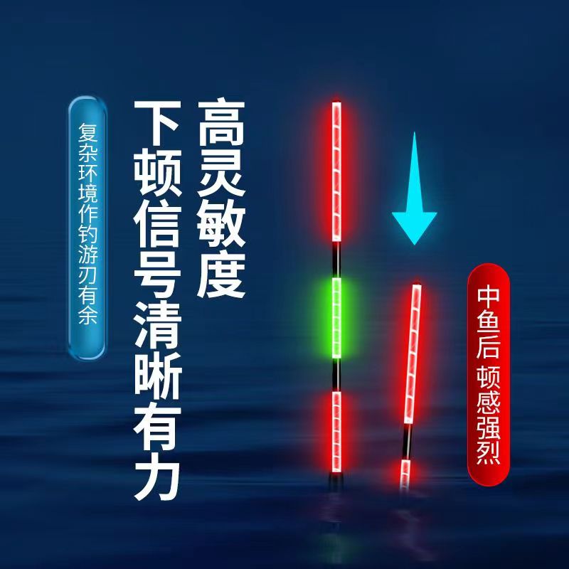 浅水夜光漂咬钩变色短电子浮漂白条鲫鲤鱼夜钓漂浅水黑坑夜光浮漂 - 图2