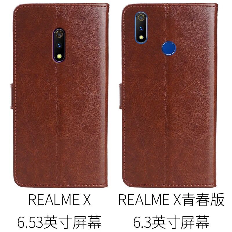 realmex手机壳realme x青春版保护皮套RMX1901防摔翻盖1851全包边 - 图0