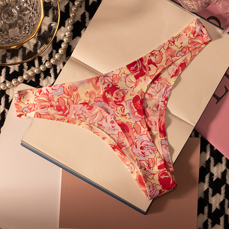 欧美无痕一片式冰丝女士内裤低腰丁字无痕T甜美可爱瑜伽打底三角,淘宝优惠券,粉丝福利购,淘宝优惠卷